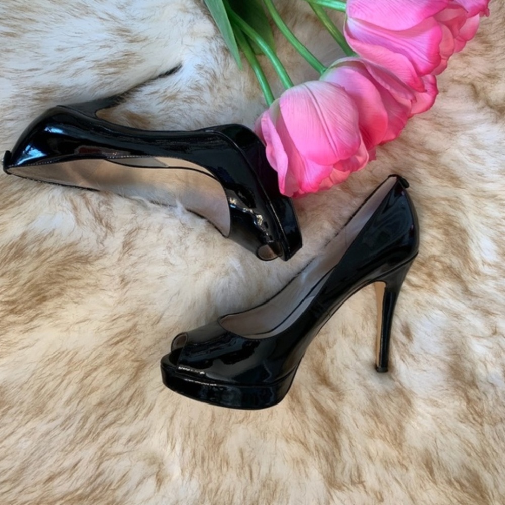 Michael Kors Peep-Toe Patten Leather Pumps